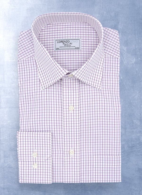 William Fullest Fit Shirt in Purple Check