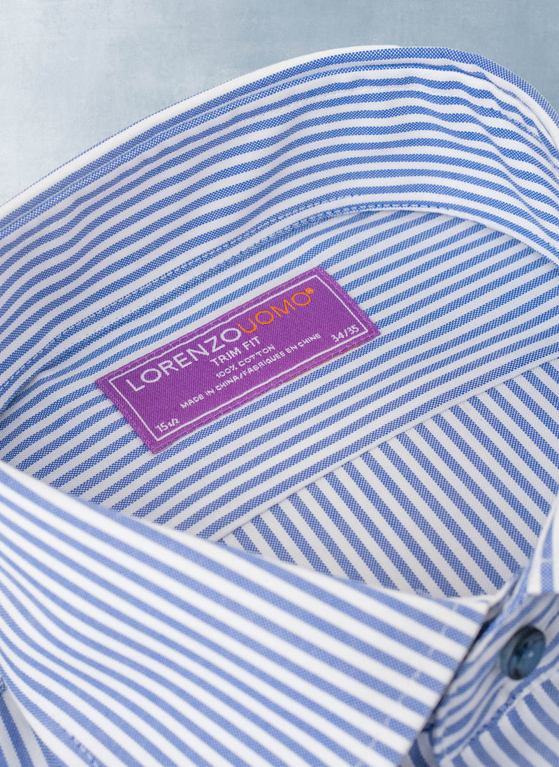 Maxwell in Navy and White Stripe French Cuff Shirt