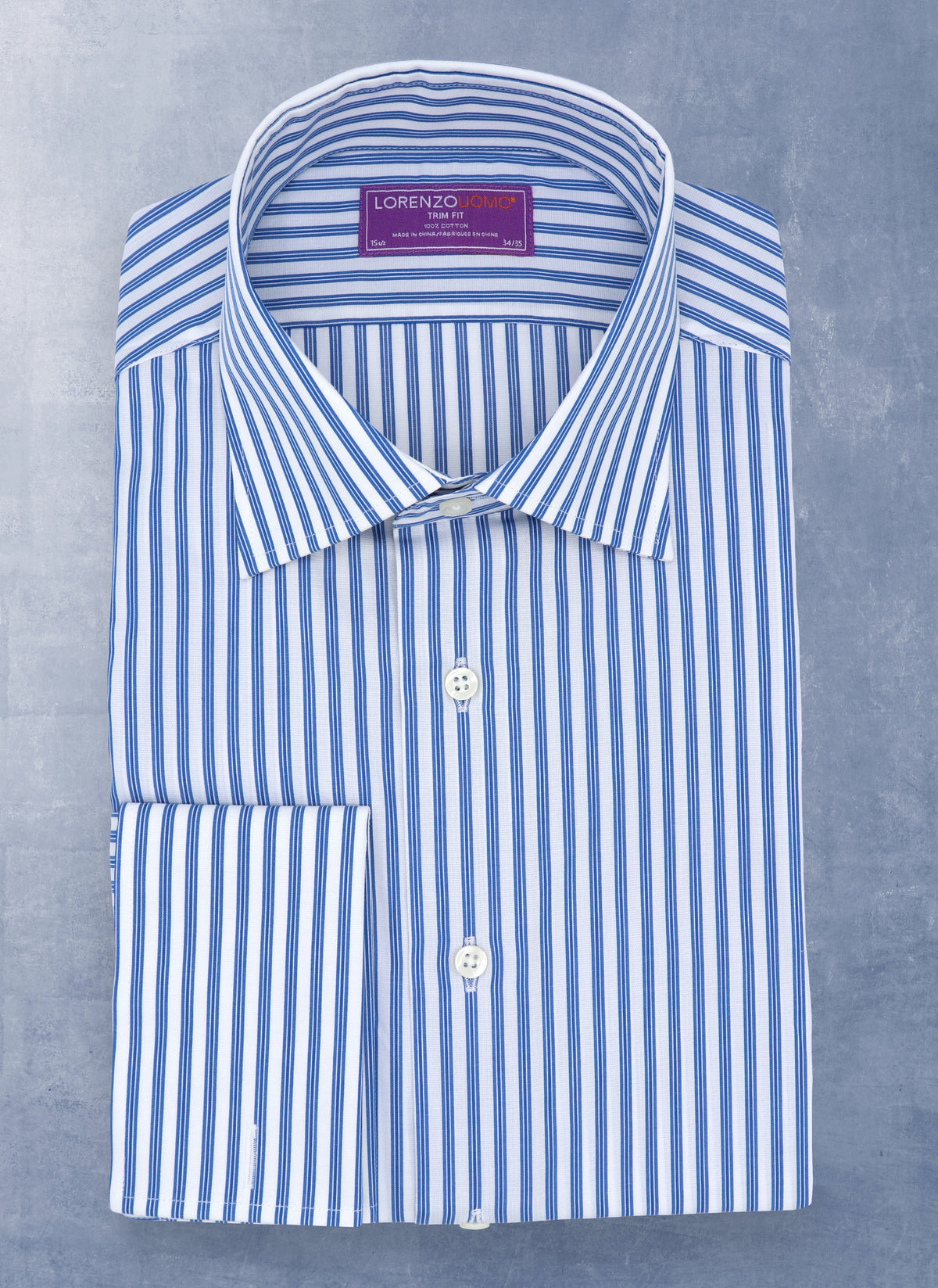 Maxwell in White and Aqua Stripes Shirt – Lorenzo Uomo