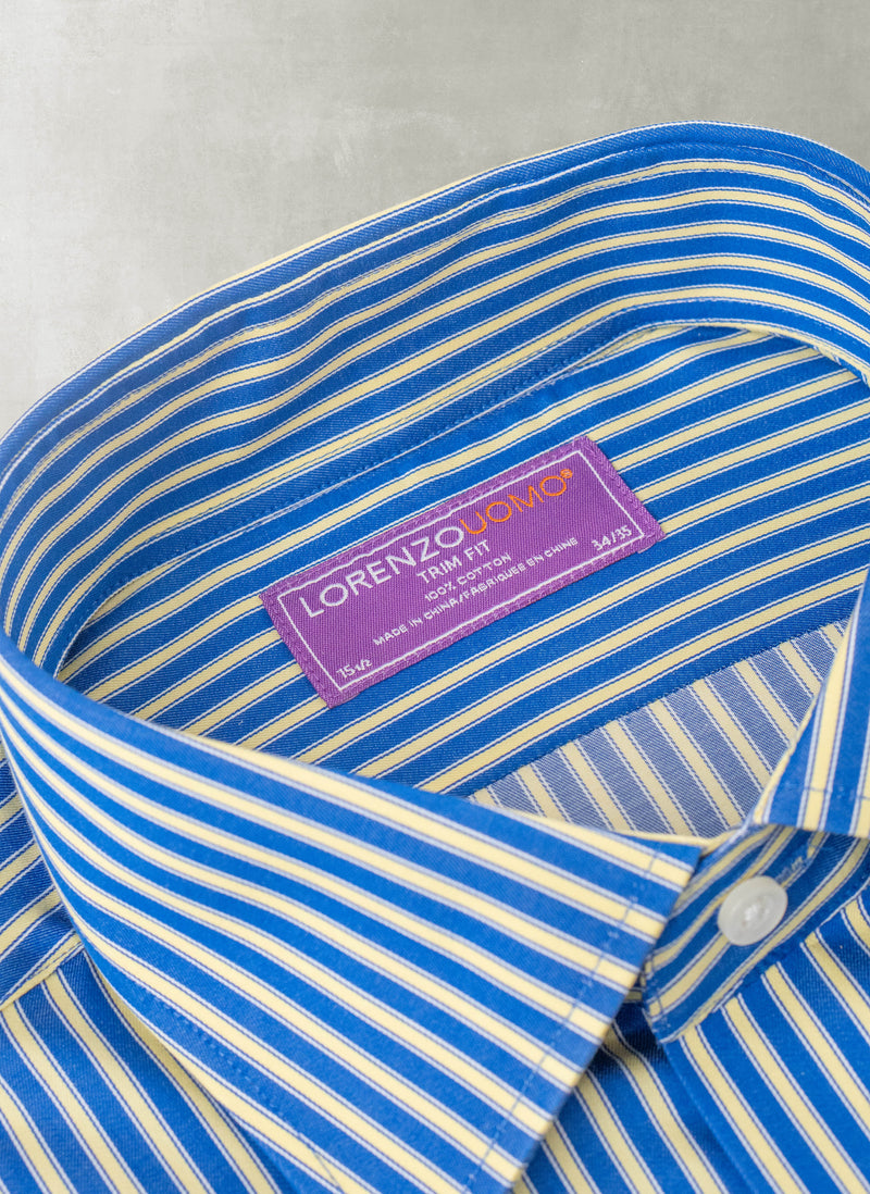 Maxwell in Royal Blue and Yellow Stripes Shirt