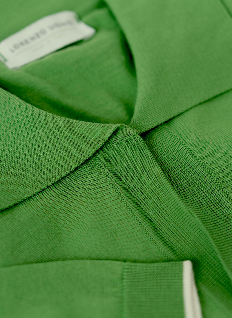 Men's Cremona Italian Egyptian Cotton Short Sleeve Polo Shirt in Emerald Green M Men's Cremona Italian Egyptian Cotton Short Sleeve Polo Shirt in Emerald Green M