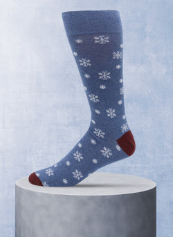 Big and Tall Snowflake Sock in Denim