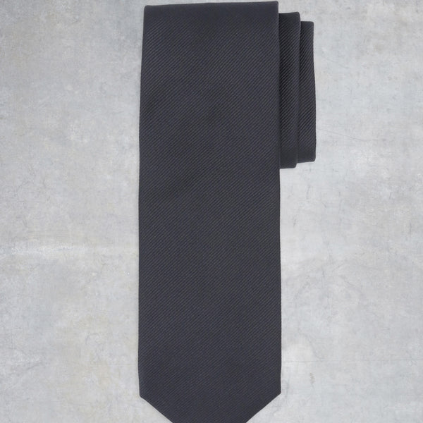 Men's Italian Silk Tie in Black Reps – Lorenzo Uomo