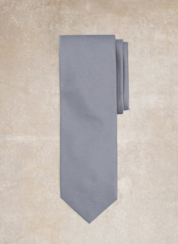 Men's Italian Silk Tie in Silver Reps