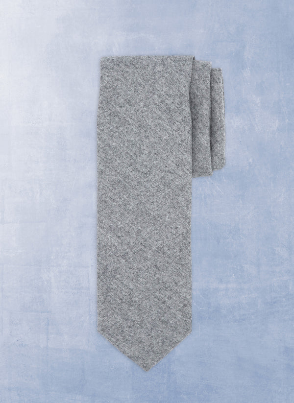Men's Italian Wool Tie in Light Grey