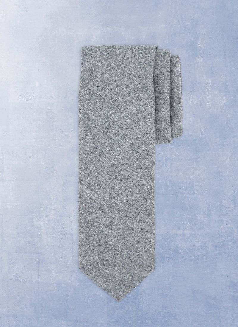 Men's Italian Wool Tie in Light Grey