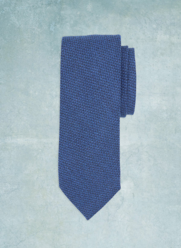Men's Italian Wool Tie in Dark Blue