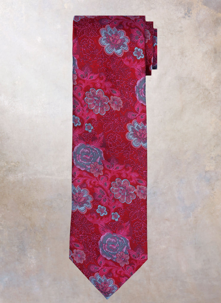 Men's Italian Woven Silk Jacquard Tie in Crimson – Lorenzo Uomo