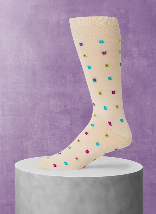 Square Cotton Sock in Cream