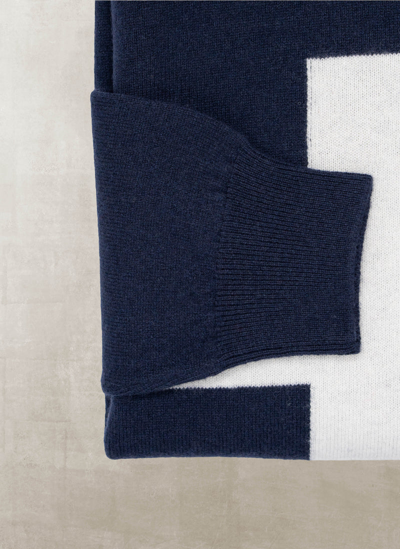 Men's Zurigo Swiss Cross Ultafine Merino Wool Turtleneck Sweater in Navy