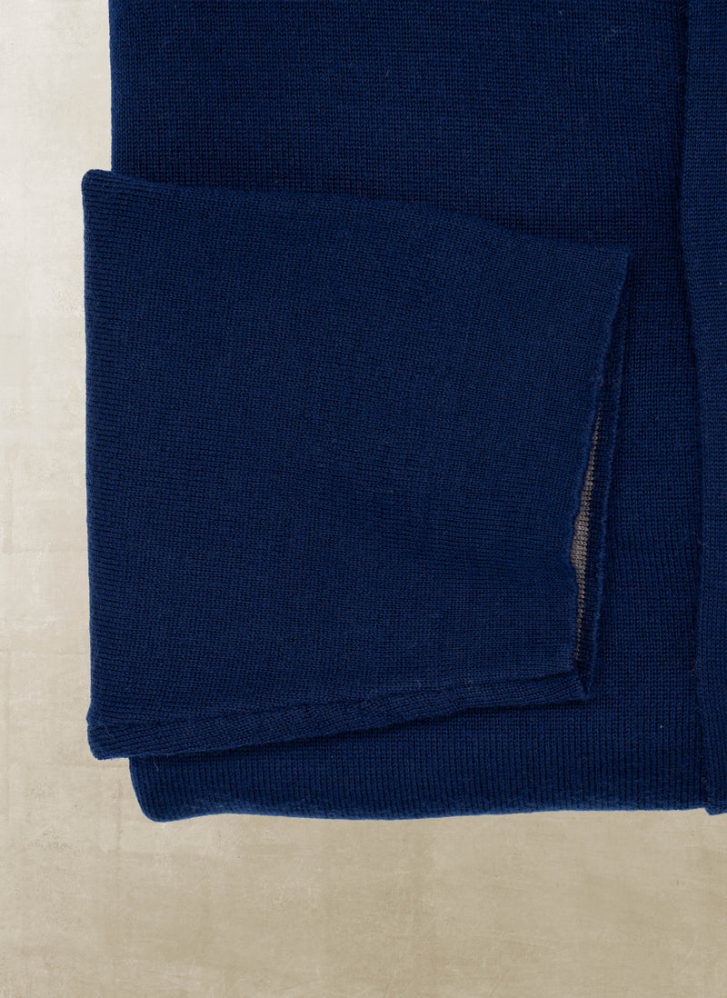 Men's Maggiore Double Face Ultrafine Merino Wool Cardigan Sweater in Navy