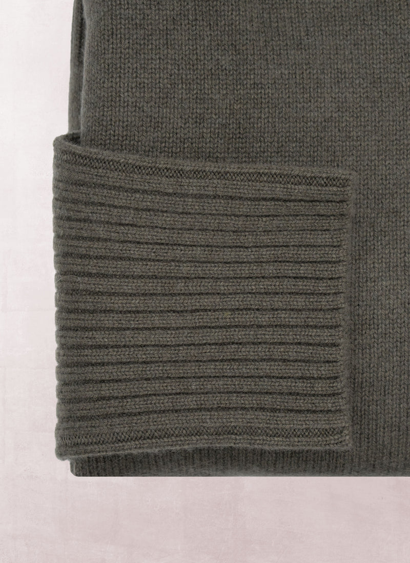 Women's Francesca Double End Zip Cashmere Cardigan Sweater in Moss