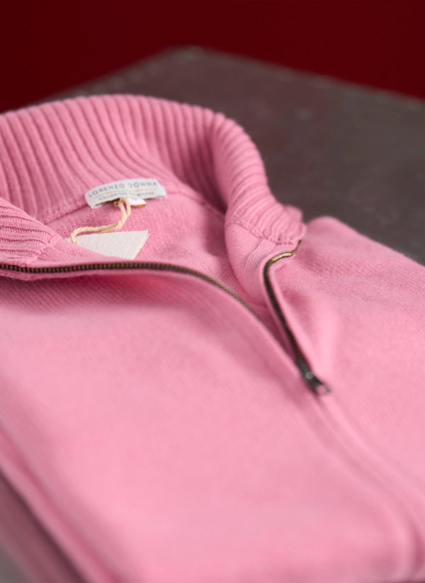 Women's Francesca Double End Zip Cashmere Cardigan Sweater in Rose