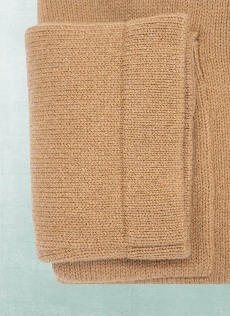 Women's Sirena Cashmere Button Cardigan Sweater in Camel