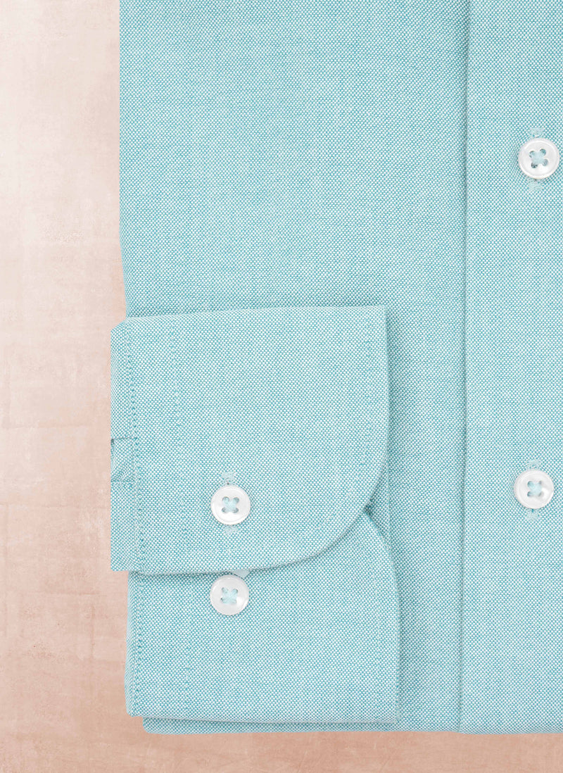 Liam in Solid Aqua Blue Oxford Shirt 16.5 32/33 Liam in Solid Aqua Blue Oxford Shirt 16.5 32/33