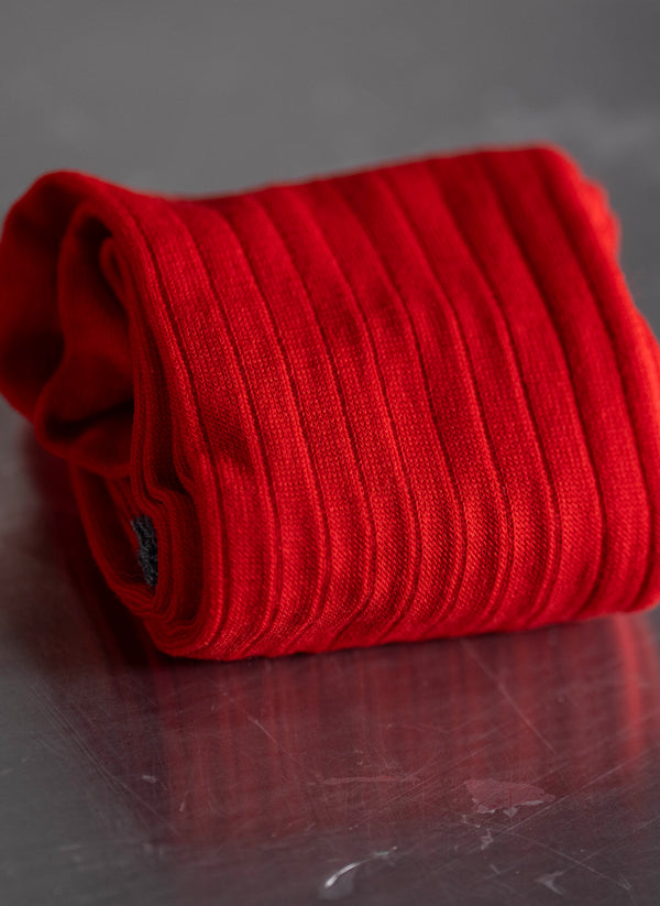 Softest Solid Merino Sock in Red