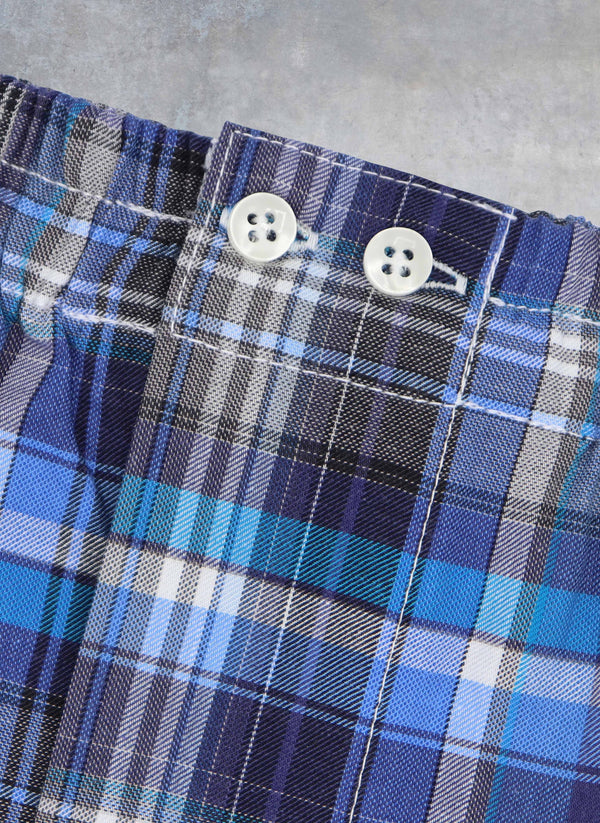 Boxer Short Blue and Grey Plaid