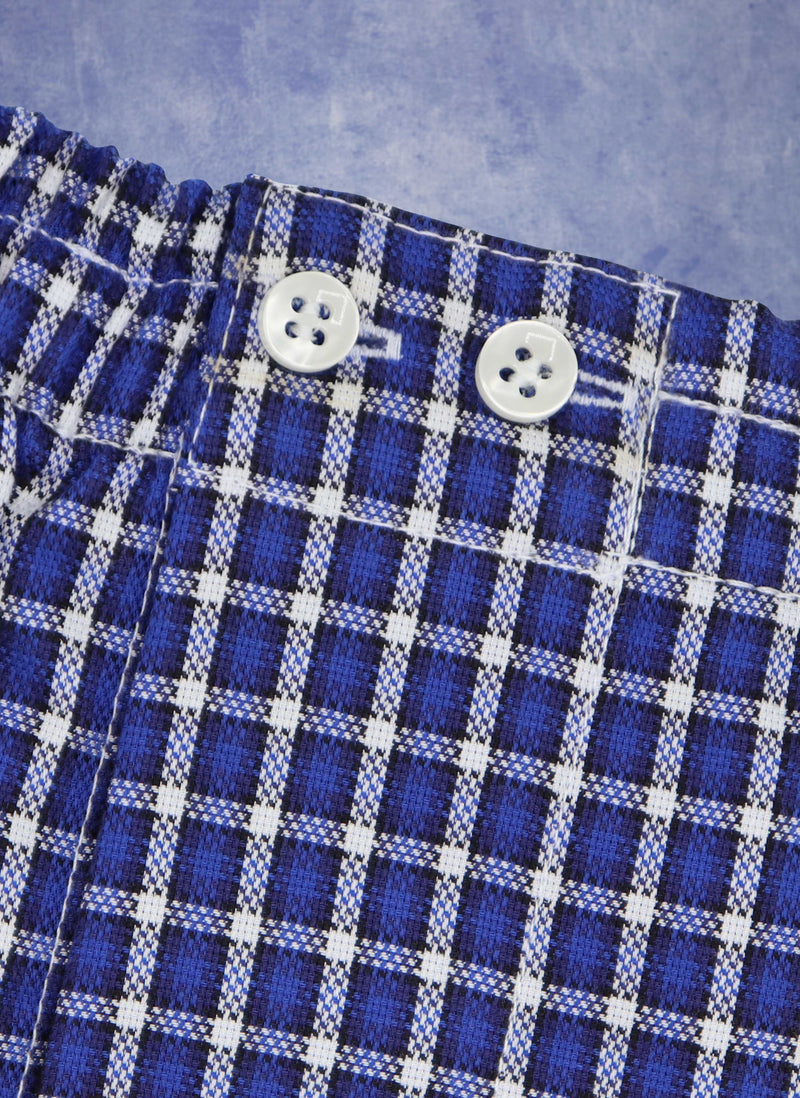 Boxer Short in Royal Blue and White Check