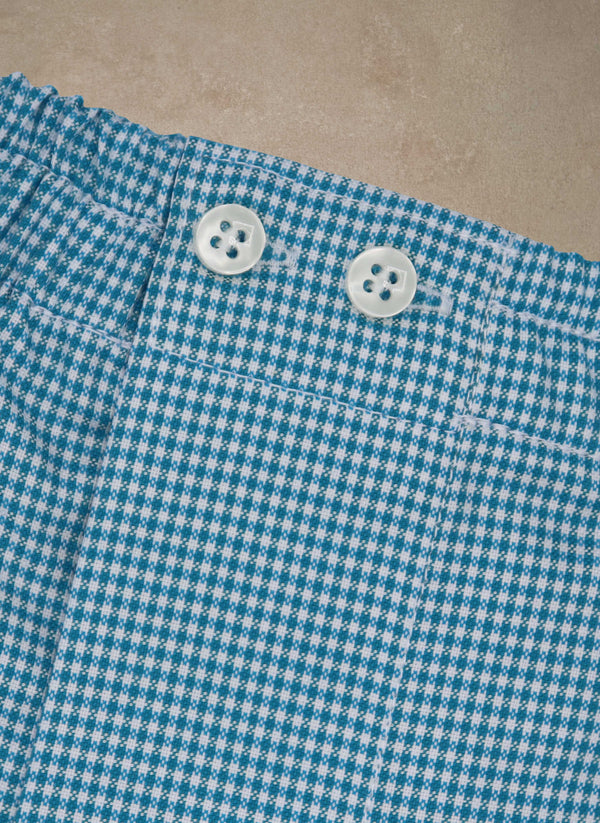 The Perfect Boxer Short in Turquoise and White Mini Check