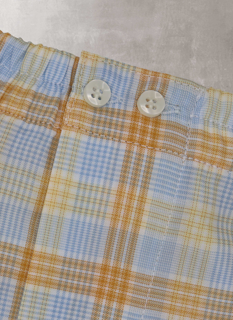 The Perfect Boxer Short in Light Blue and Orange Plaid