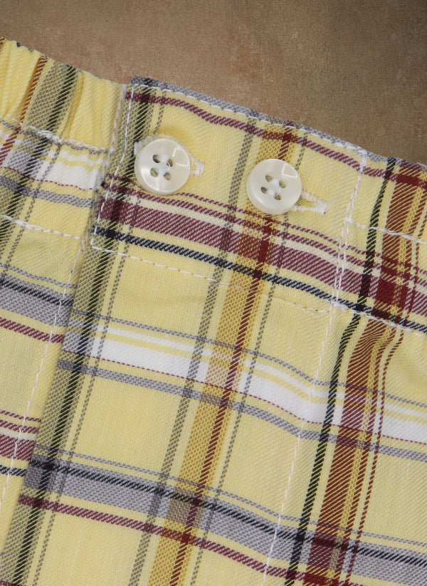 Boxer Short in Yellow and Burgundy Plaid