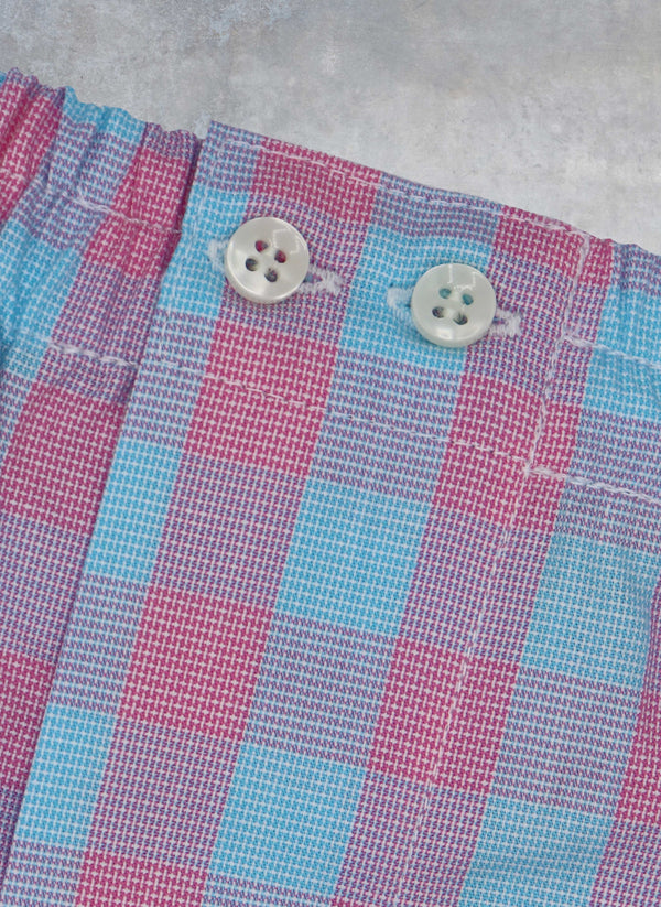 The Perfect Boxer Short in Pink and Turquoise Plaid