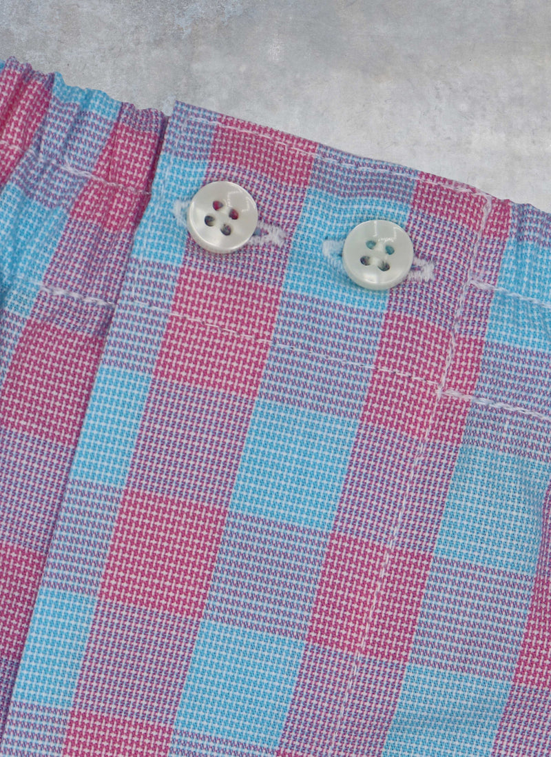 Boxer Short in Pink and Turquoise Plaid
