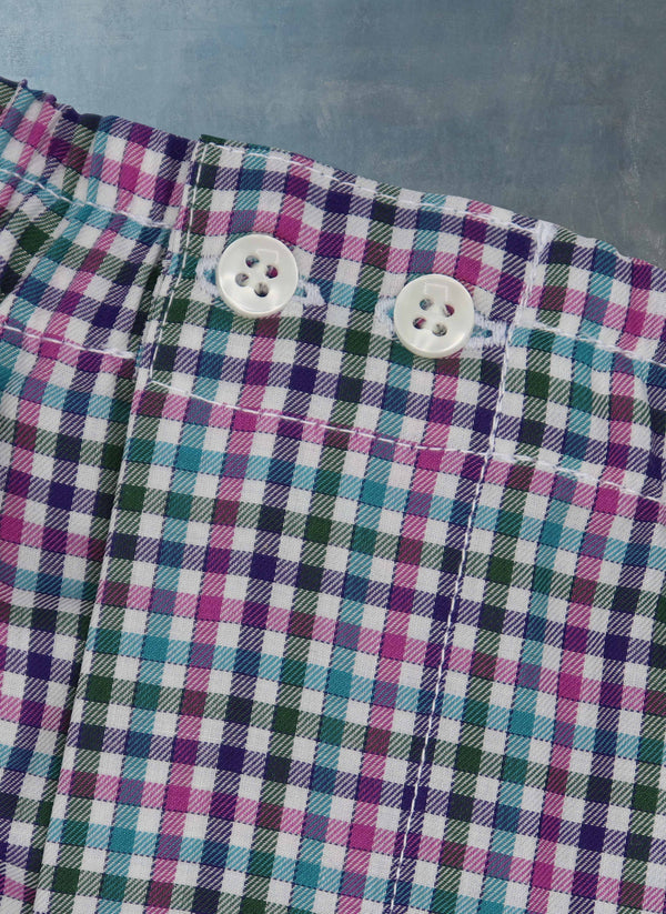 Boxer Short in Pink/Green/Purple/Blue Check