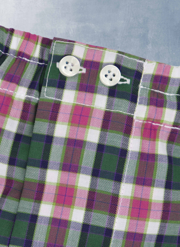 Boxer Short in Pink/Green/Purple/Blue Plaid