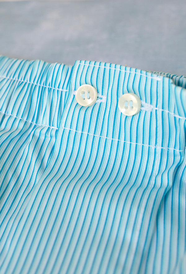 Boxer Short in Teal Ombre Stripes