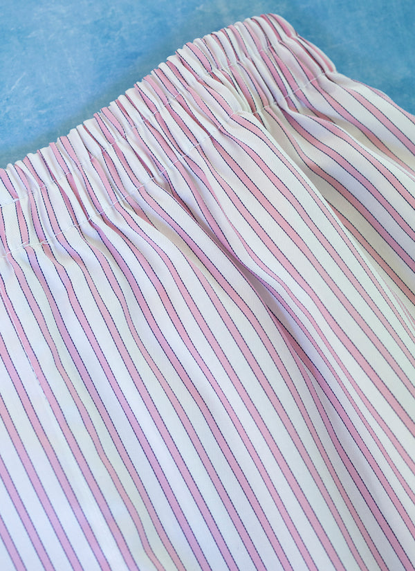 The Perfect Fashion Boxer Short in Light Pink and Navy Stripes