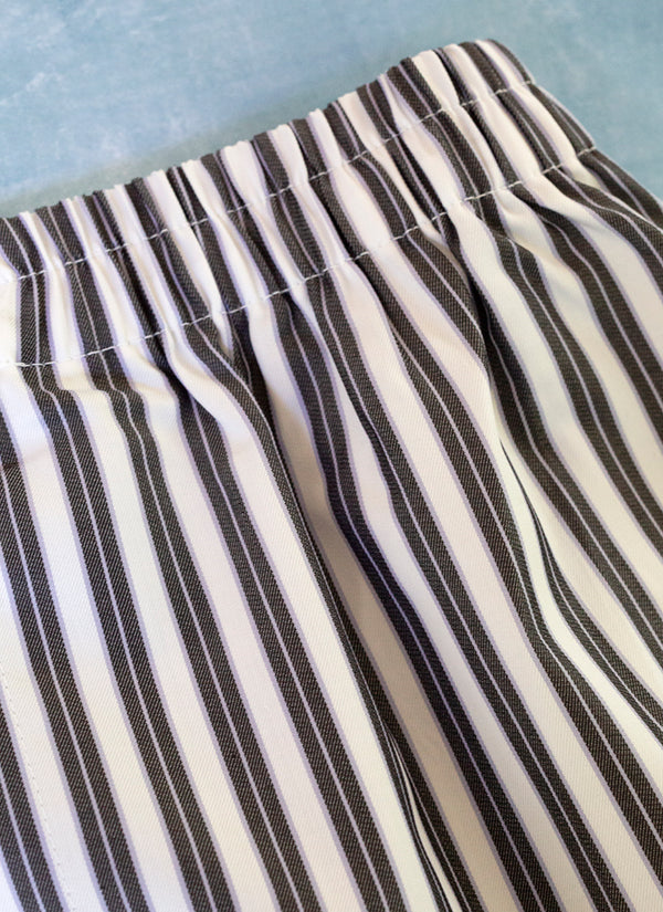 Boxer Short  in Black, Purple and White Stripe Wasitband