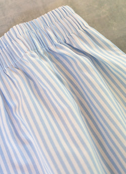 Boxer Short in Lighter Blue and White Medium Stripe waistband