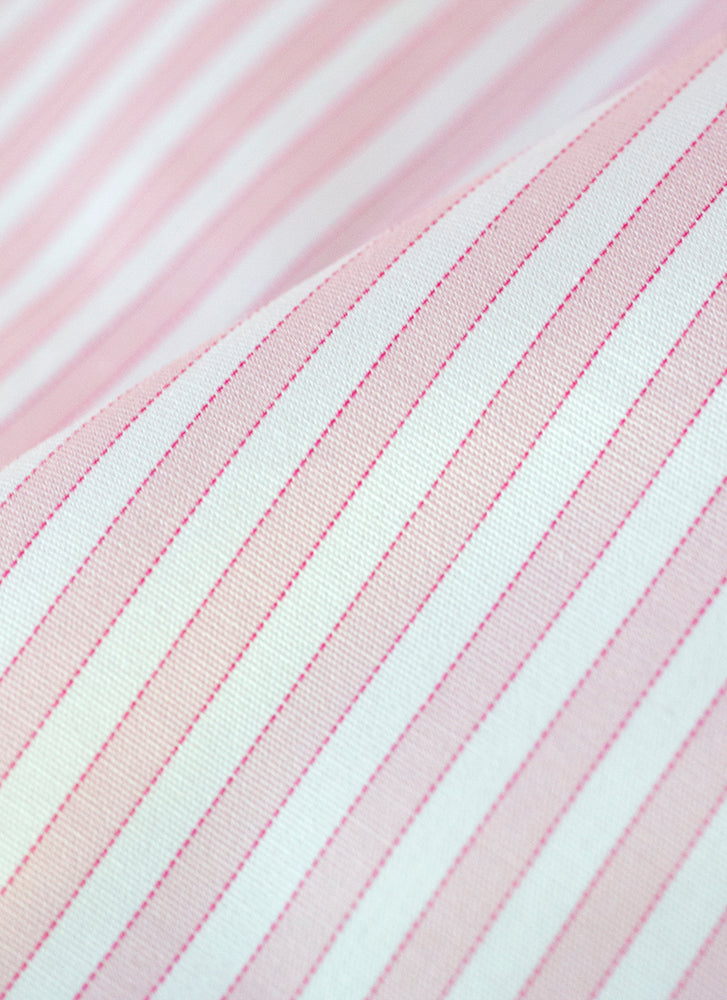 Boxer Short in Light Pink Stripes fabric close up