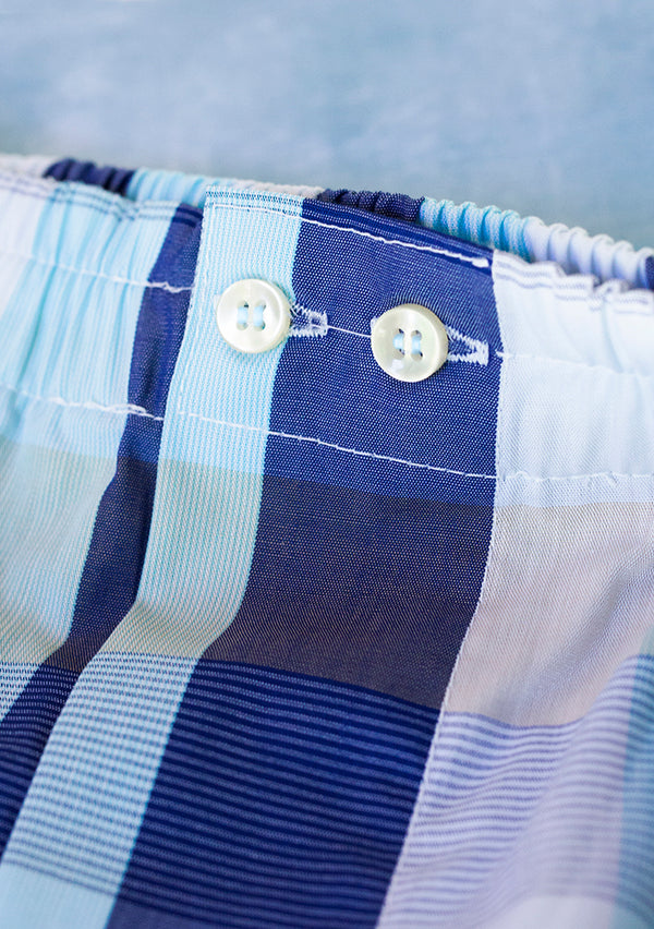 The Perfect Fashion Boxer Short in Light Blue Plaid