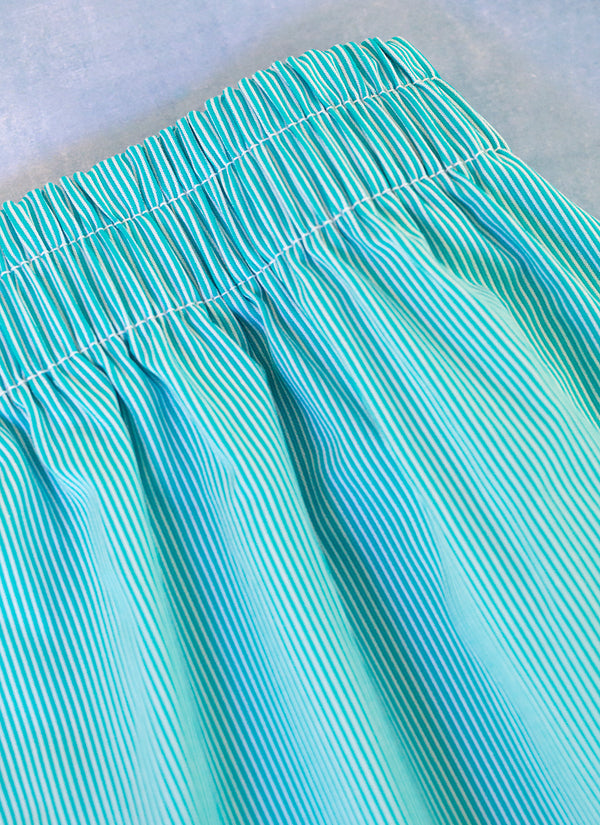 Boxer Short in Blue Micro Stripes waistband 