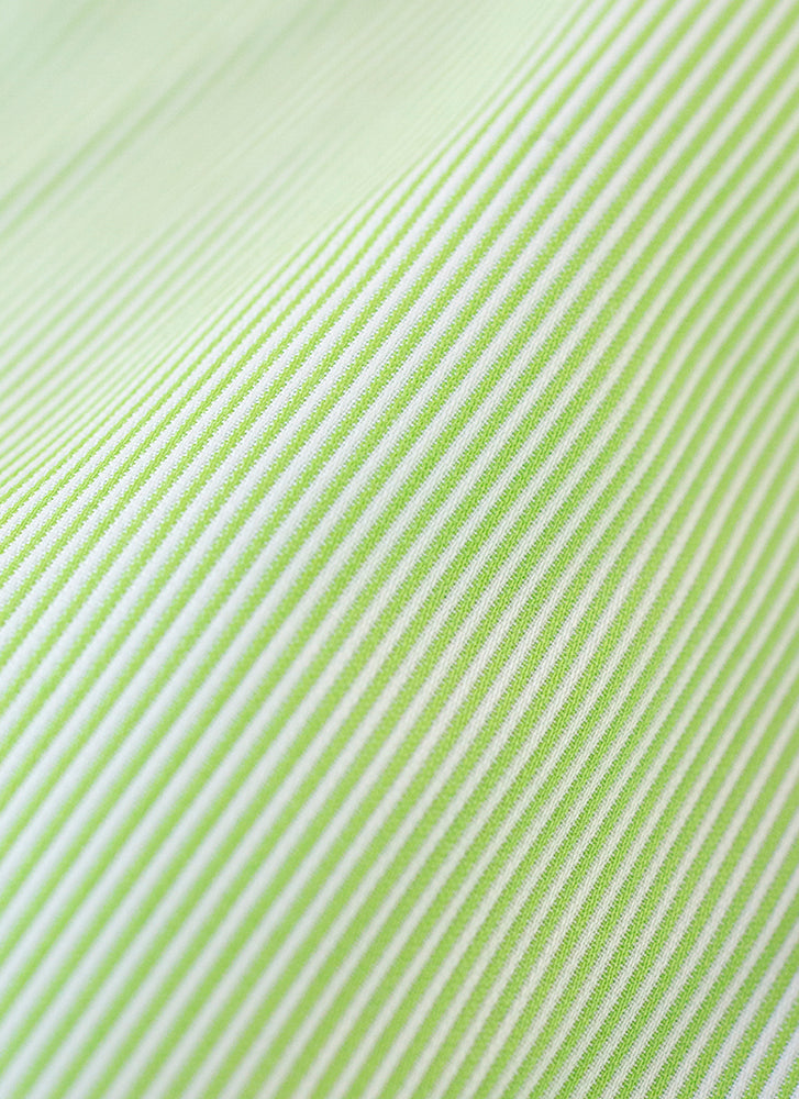 Boxer Short in Green Micro Stripes Fabric close up