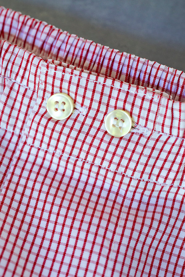 Boxer Short in Red and White Check