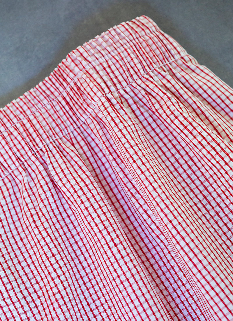 Boxer Short in Red and White Check waistband