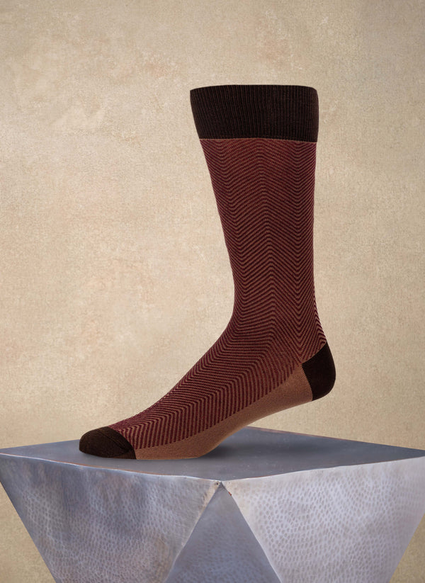 Herringbone Sock in Burgundy DIPEDARIUS®