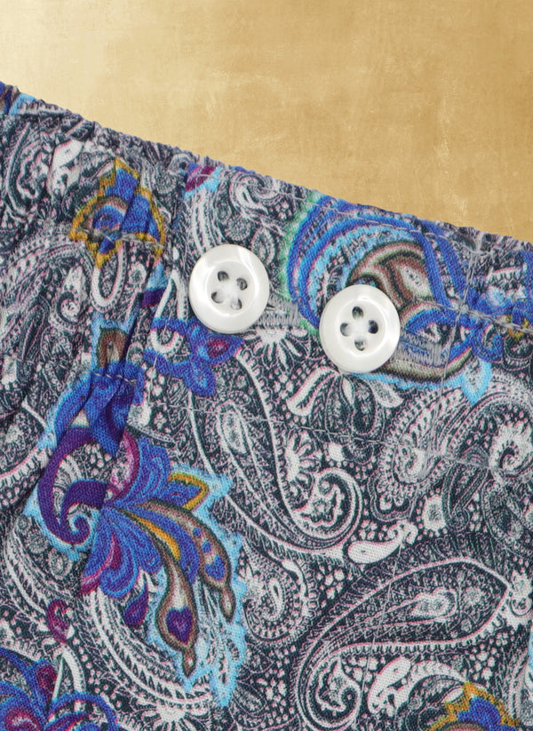 Boxer Short in Navy Paisley