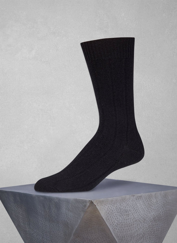 75% Cashmere Rib Sock in Black