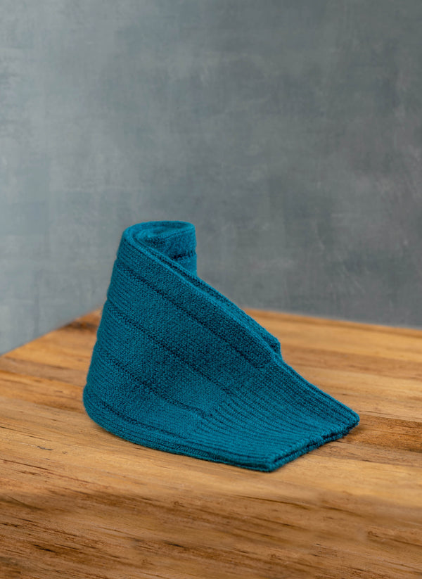 75% Cashmere Rib Sock in Dark Turquoise