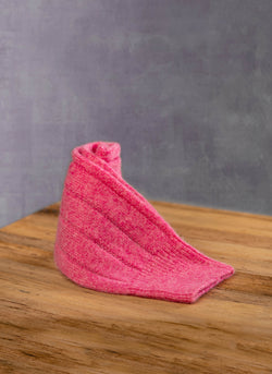 75% Cashmere Rib Sock in Bright Pink