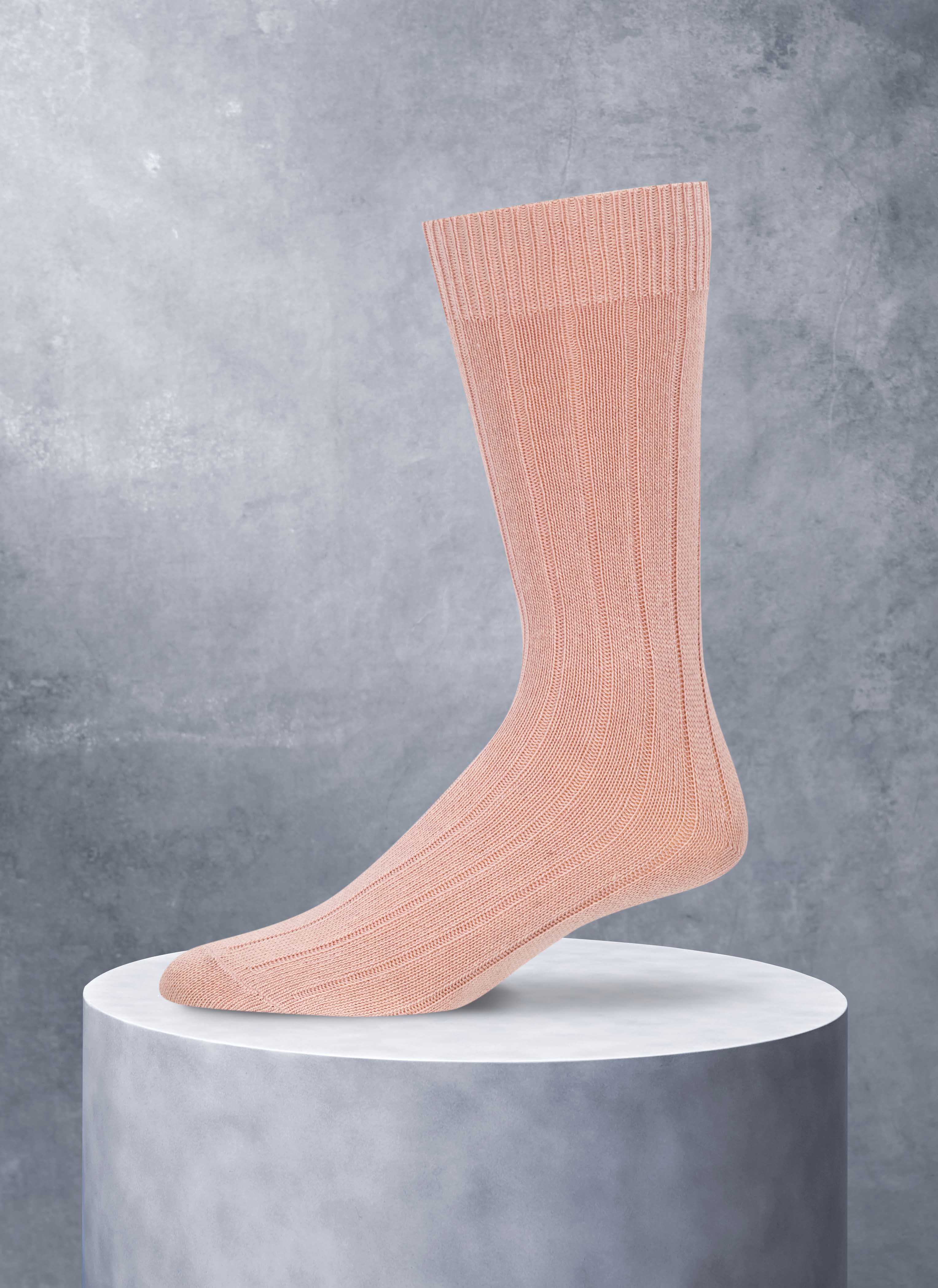 Cashmere Blend Rib Sock in Light Pink – Lorenzo Uomo