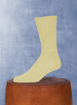 Cashmere Blend Rib Sock in Yellow