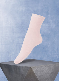 Women's Ribbed Cashmere Sock in Pink