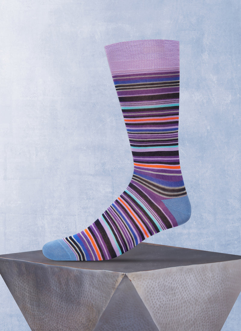 Multistripe Sock in Purple