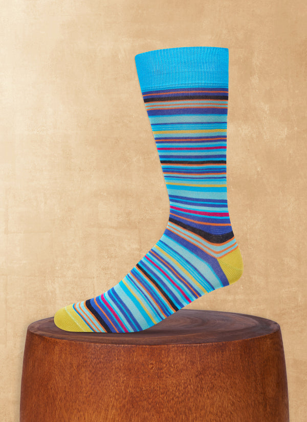 Multistripe Sock in Teal