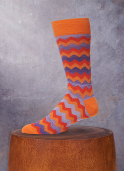 Space Dyed ZigZag Sock in Red